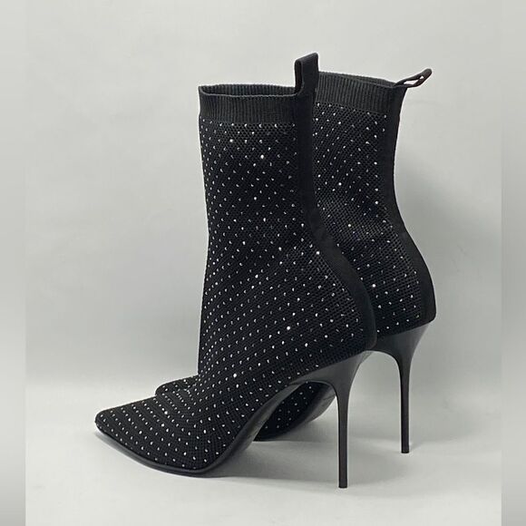 Balmain Skye Knit Crystal Ankle Boots size 40 - Picture 6 of 13